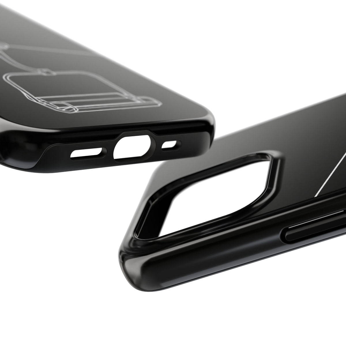 Ski Lift Line Art Tough Phone Case — Minimalist Mountain Chairlift Design