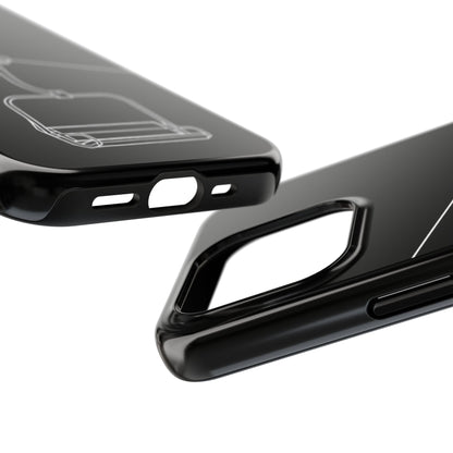 Ski Lift Line Art Tough Phone Case — Minimalist Mountain Chairlift Design