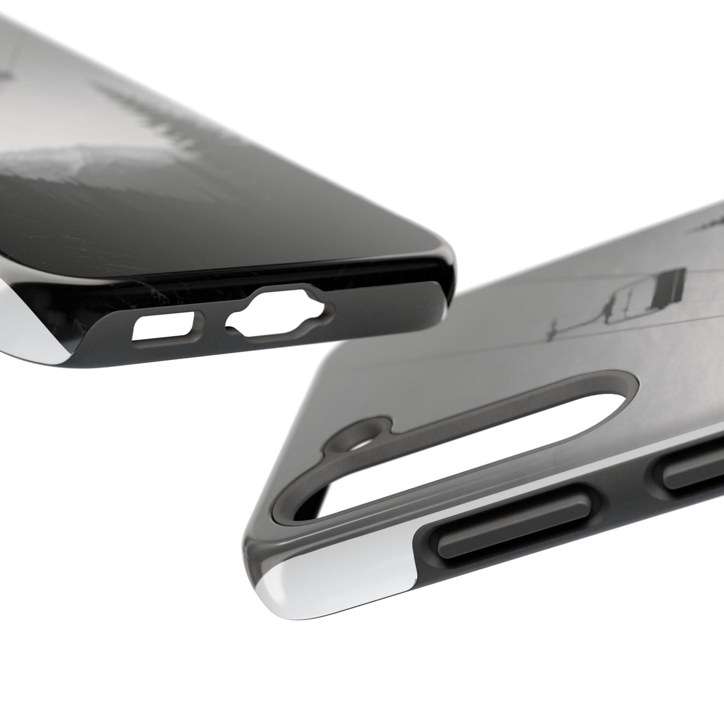 Tough Phone Case — Monochrome Mountain Ski Lift Design
