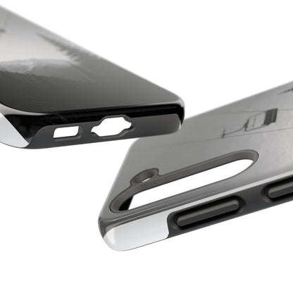 Tough Phone Case — Monochrome Mountain Ski Lift Design