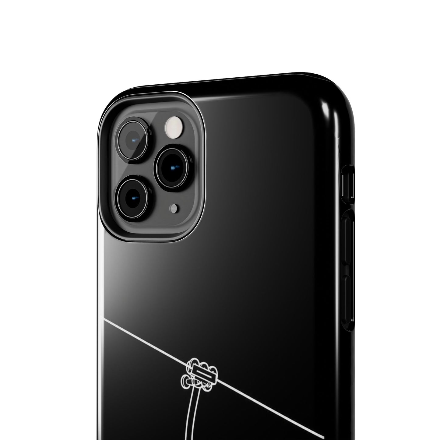 Ski Lift Line Art Tough Phone Case — Minimalist Mountain Chairlift Design