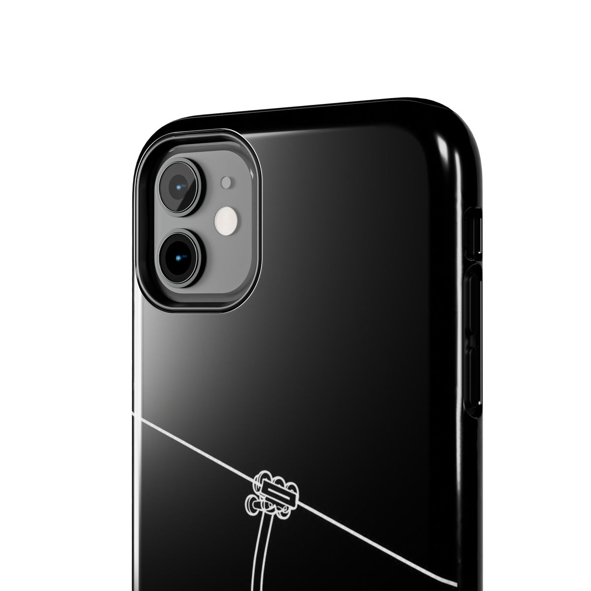 Ski Lift Line Art Tough Phone Case — Minimalist Mountain Chairlift Design