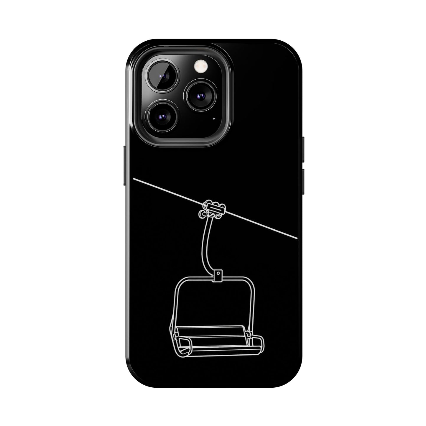 Ski Lift Line Art Tough Phone Case — Minimalist Mountain Chairlift Design
