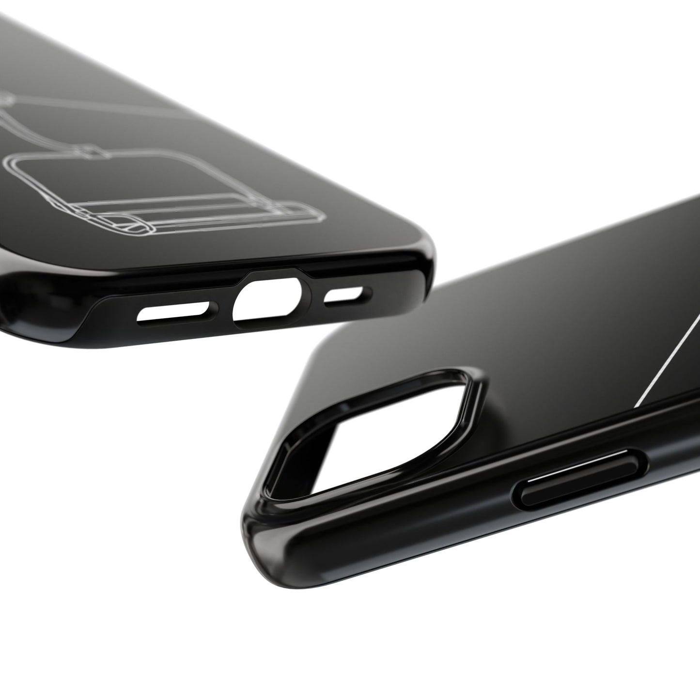 Ski Lift Line Art Tough Phone Case — Minimalist Mountain Chairlift Design
