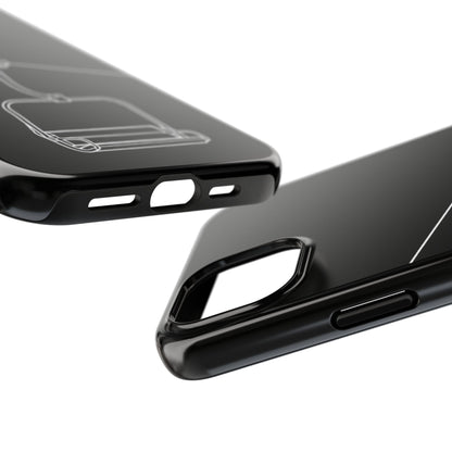 Ski Lift Line Art Tough Phone Case — Minimalist Mountain Chairlift Design
