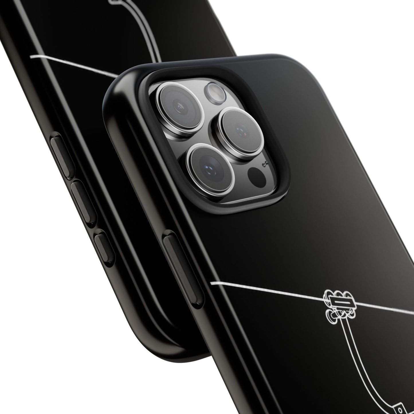 Ski Lift Line Art Tough Phone Case — Minimalist Mountain Chairlift Design