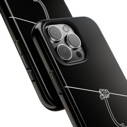Ski Lift Line Art Tough Phone Case — Minimalist Mountain Chairlift Design