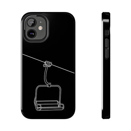 Ski Lift Line Art Tough Phone Case — Minimalist Mountain Chairlift Design