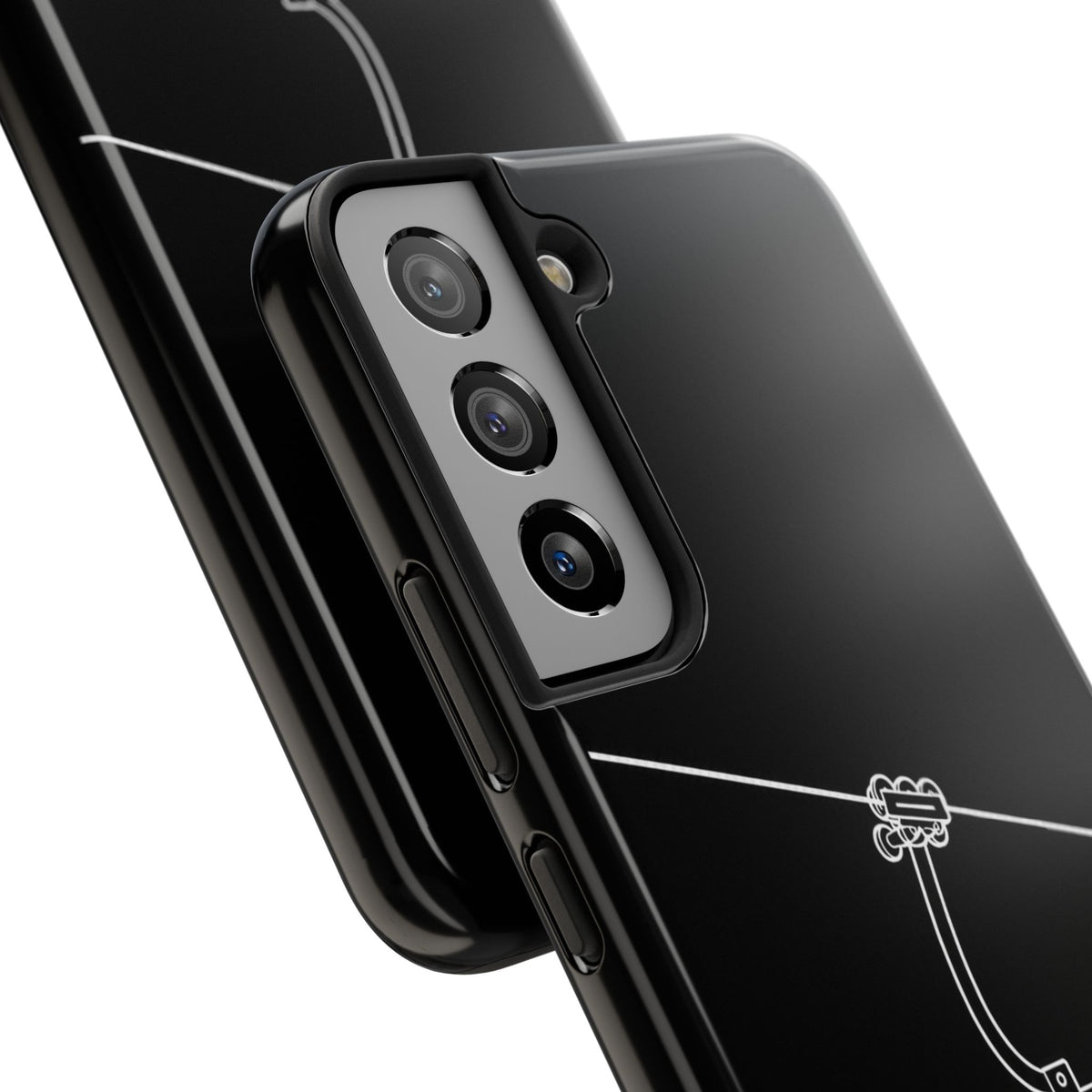 Ski Lift Line Art Tough Phone Case — Minimalist Mountain Chairlift Design
