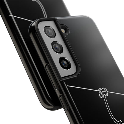 Ski Lift Line Art Tough Phone Case — Minimalist Mountain Chairlift Design