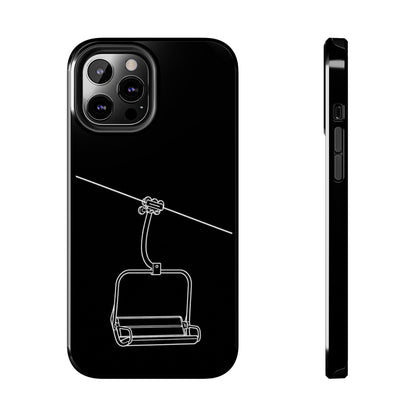Ski Lift Line Art Tough Phone Case — Minimalist Mountain Chairlift Design