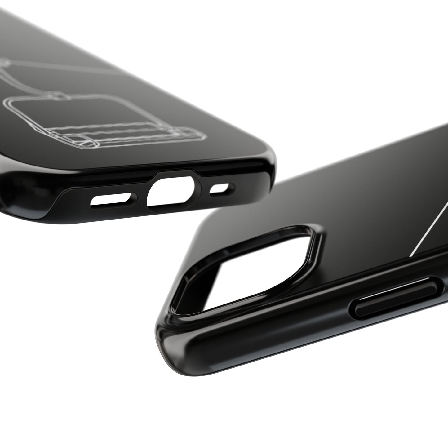 Ski Lift Line Art Tough Phone Case — Minimalist Mountain Chairlift Design