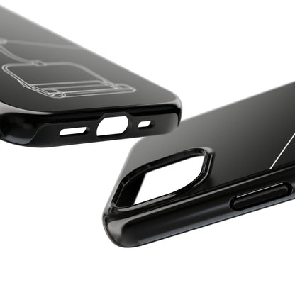 Ski Lift Line Art Tough Phone Case — Minimalist Mountain Chairlift Design