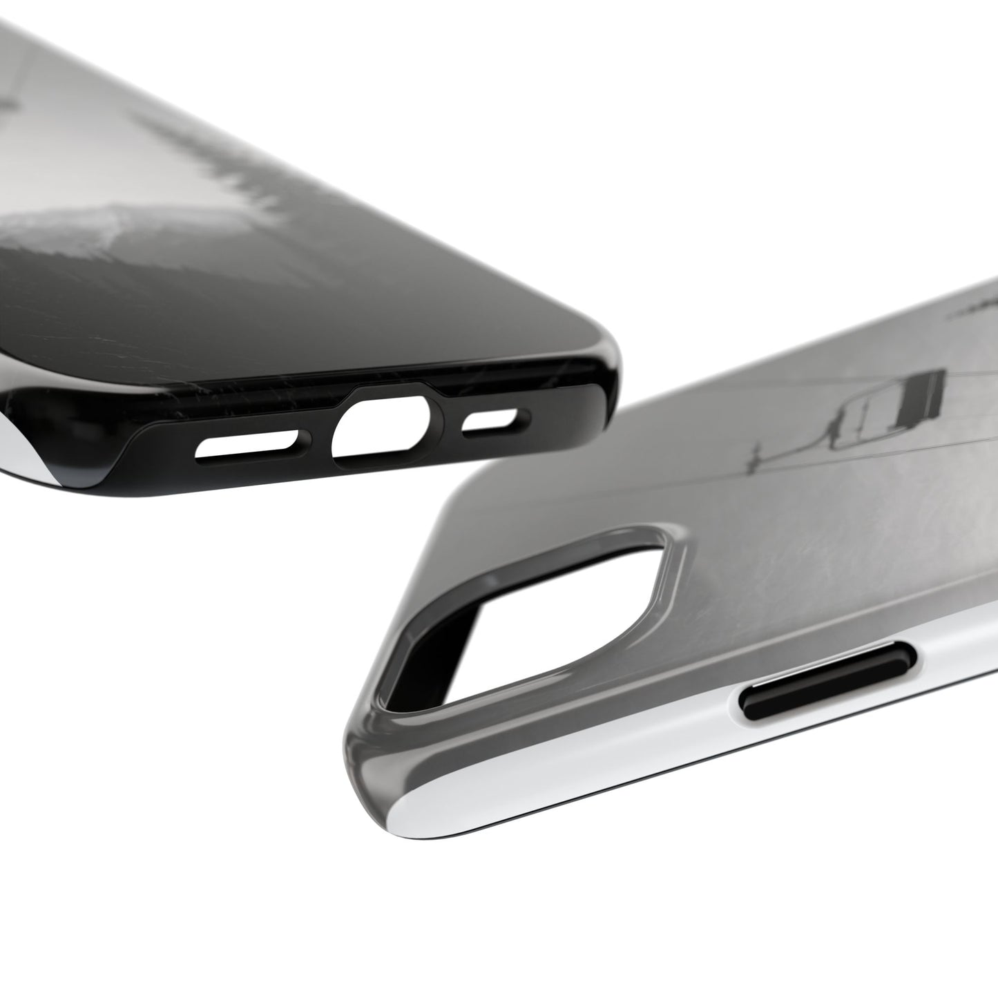 Tough Phone Case — Monochrome Mountain Ski Lift Design