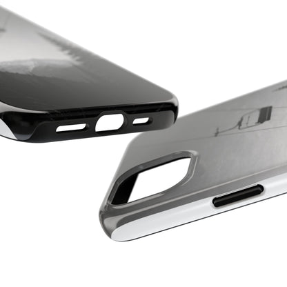 Tough Phone Case — Monochrome Mountain Ski Lift Design