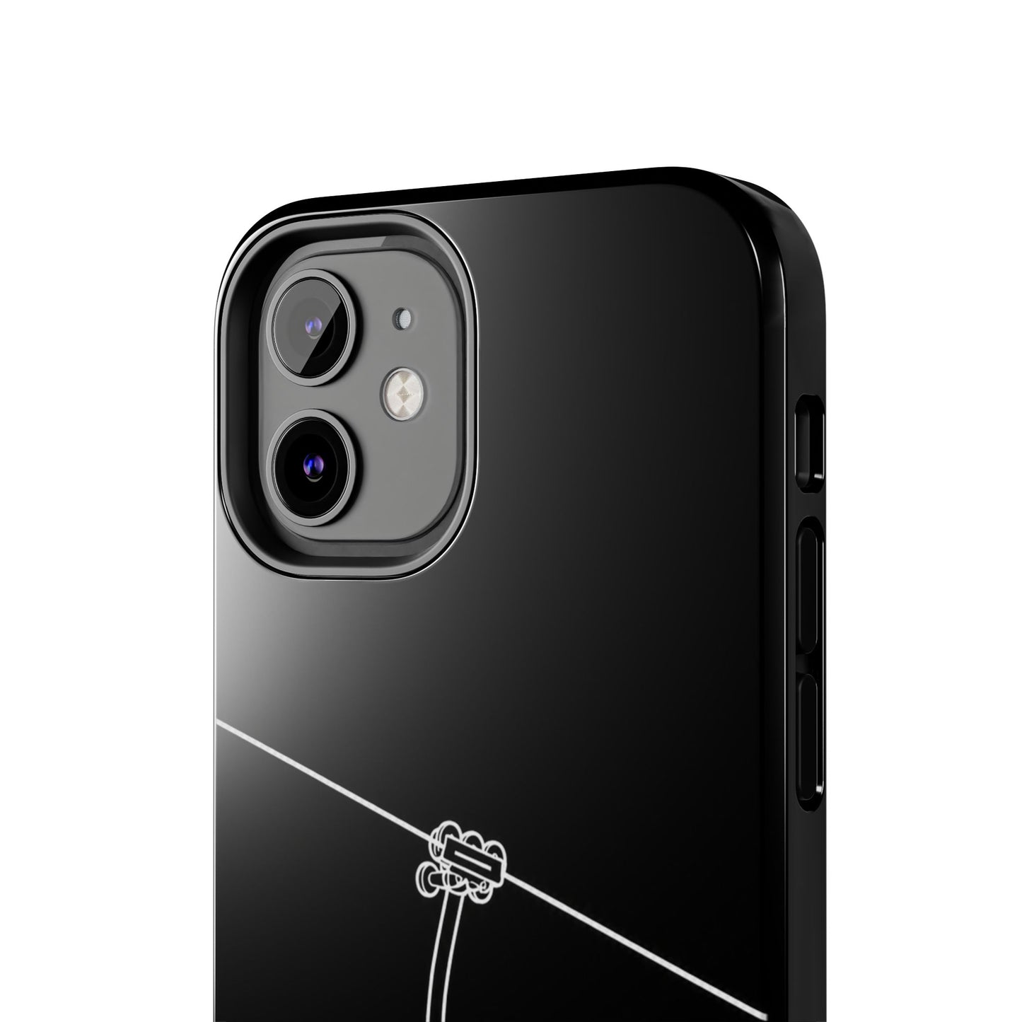 Ski Lift Line Art Tough Phone Case — Minimalist Mountain Chairlift Design