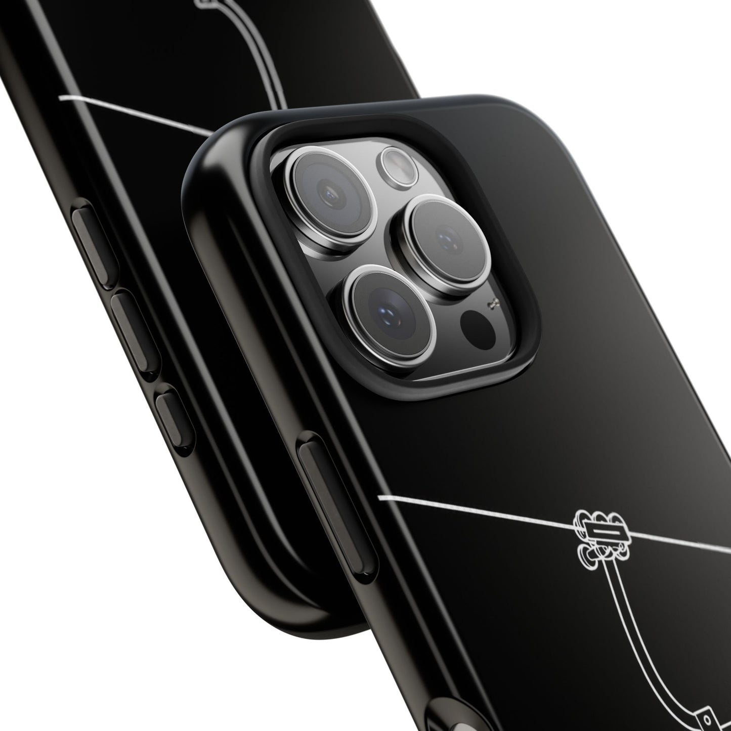 Ski Lift Line Art Tough Phone Case — Minimalist Mountain Chairlift Design