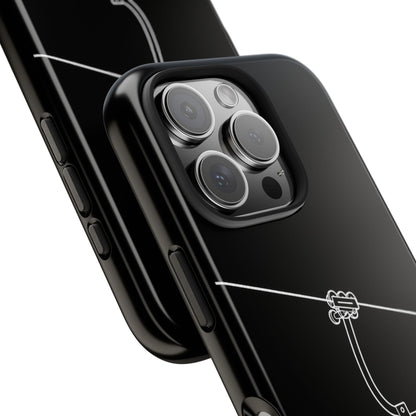 Ski Lift Line Art Tough Phone Case — Minimalist Mountain Chairlift Design