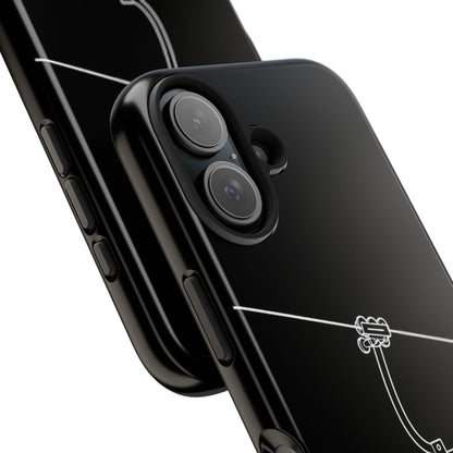 Ski Lift Line Art Tough Phone Case — Minimalist Mountain Chairlift Design