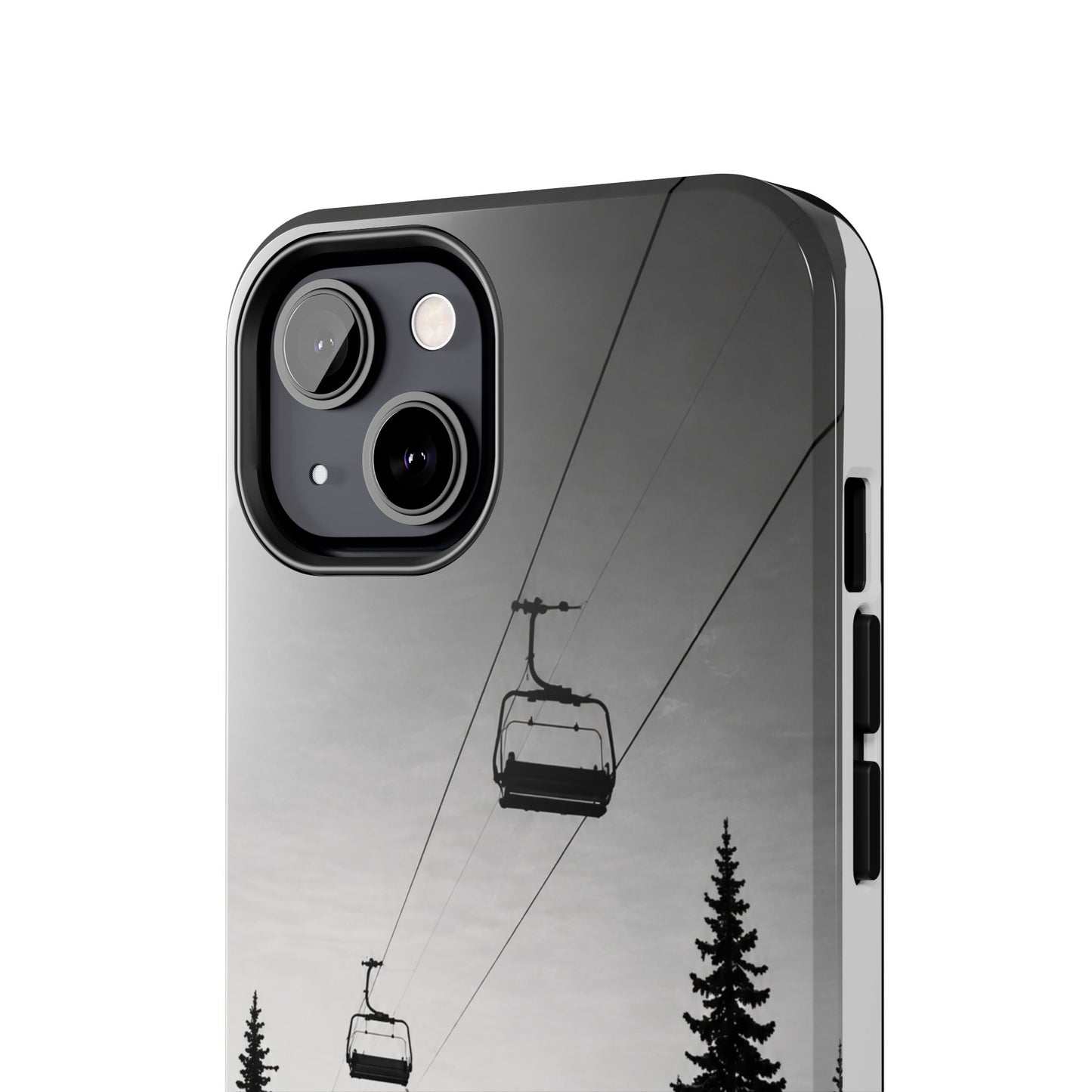 Tough Phone Case — Monochrome Mountain Ski Lift Design
