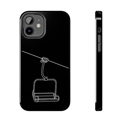 Ski Lift Line Art Tough Phone Case — Minimalist Mountain Chairlift Design