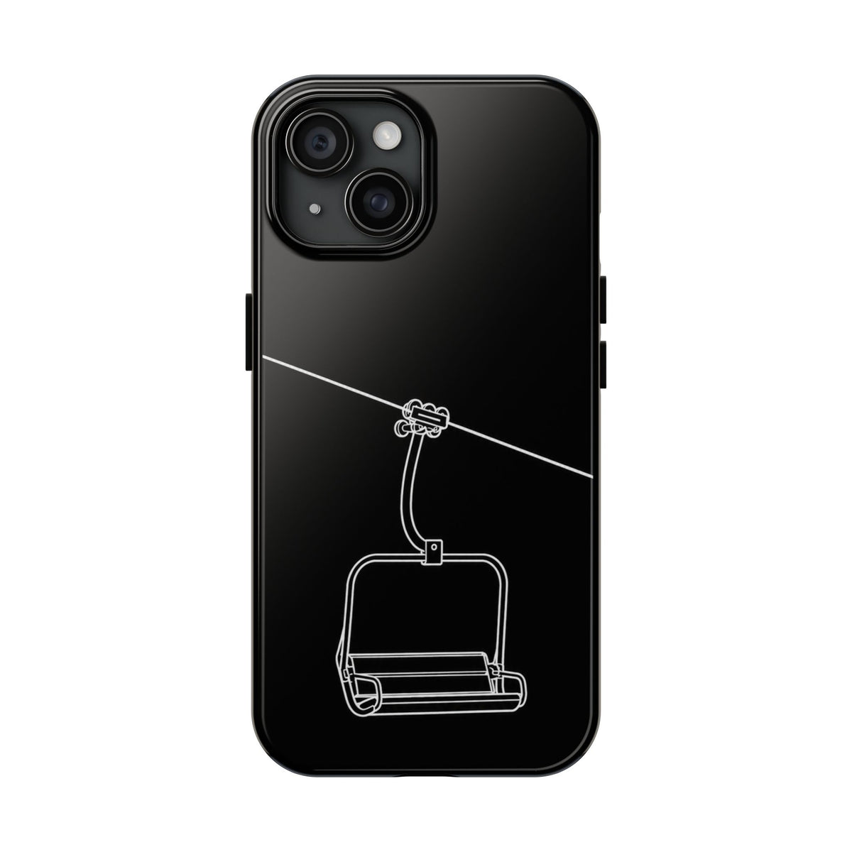 Ski Lift Line Art Tough Phone Case — Minimalist Mountain Chairlift Design