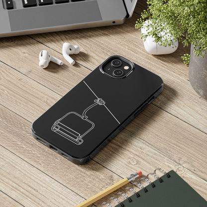 Ski Lift Line Art Tough Phone Case — Minimalist Mountain Chairlift Design
