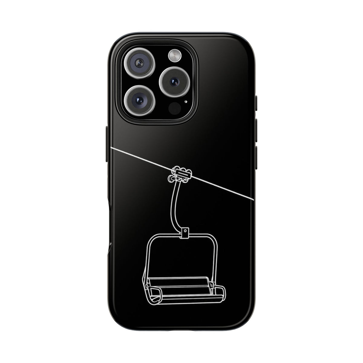 Ski Lift Line Art Tough Phone Case — Minimalist Mountain Chairlift Design