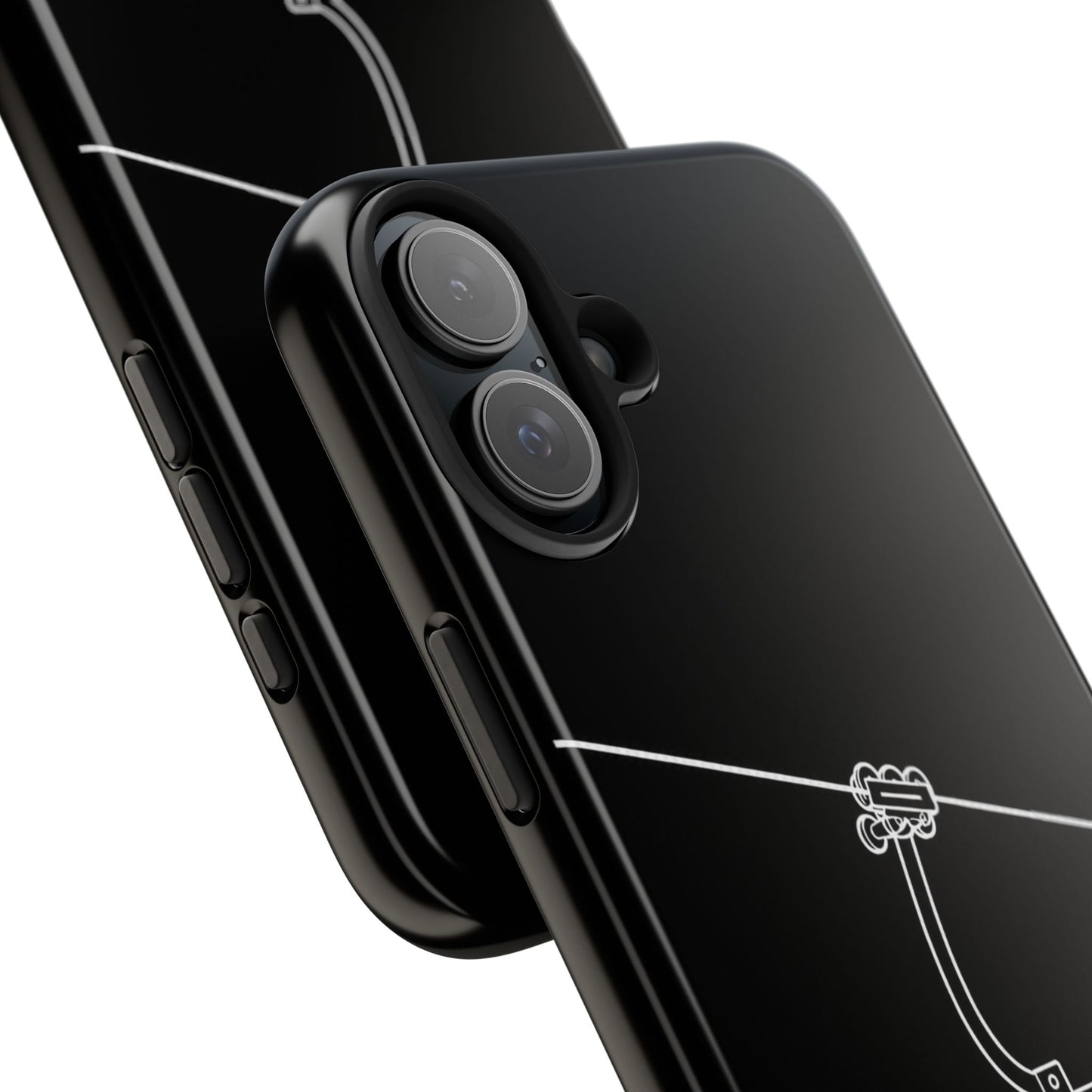 Ski Lift Line Art Tough Phone Case — Minimalist Mountain Chairlift Design
