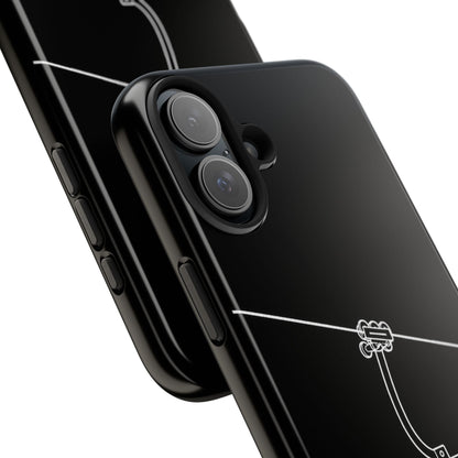 Ski Lift Line Art Tough Phone Case — Minimalist Mountain Chairlift Design