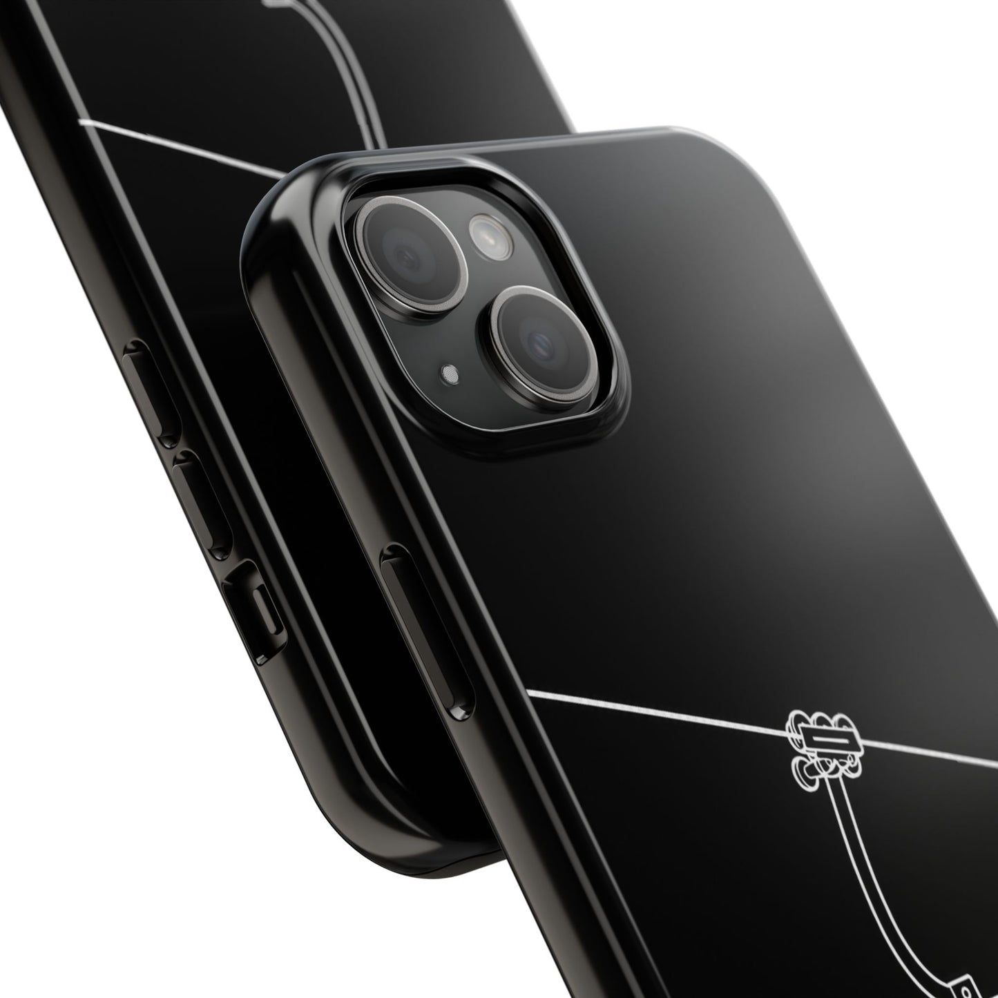 Ski Lift Line Art Tough Phone Case — Minimalist Mountain Chairlift Design
