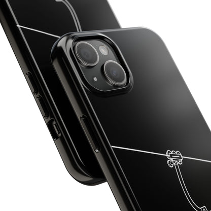 Ski Lift Line Art Tough Phone Case — Minimalist Mountain Chairlift Design