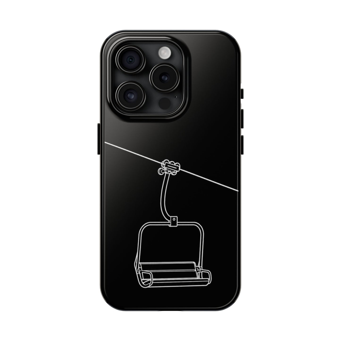 Ski Lift Line Art Tough Phone Case — Minimalist Mountain Chairlift Design