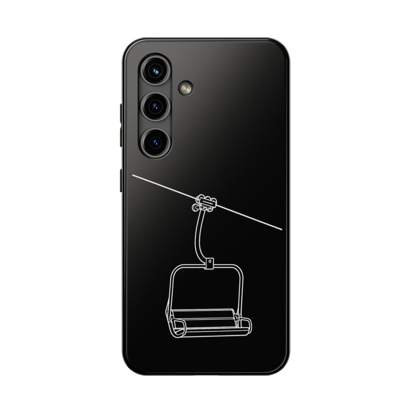 Ski Lift Line Art Tough Phone Case — Minimalist Mountain Chairlift Design