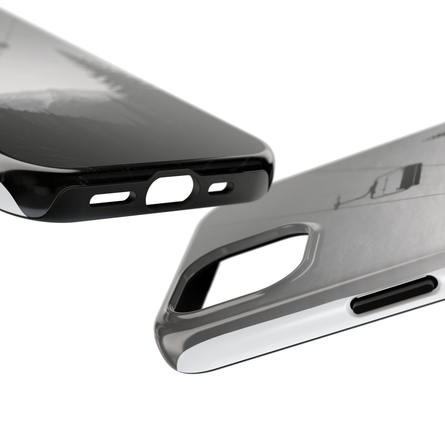 Tough Phone Case — Monochrome Mountain Ski Lift Design