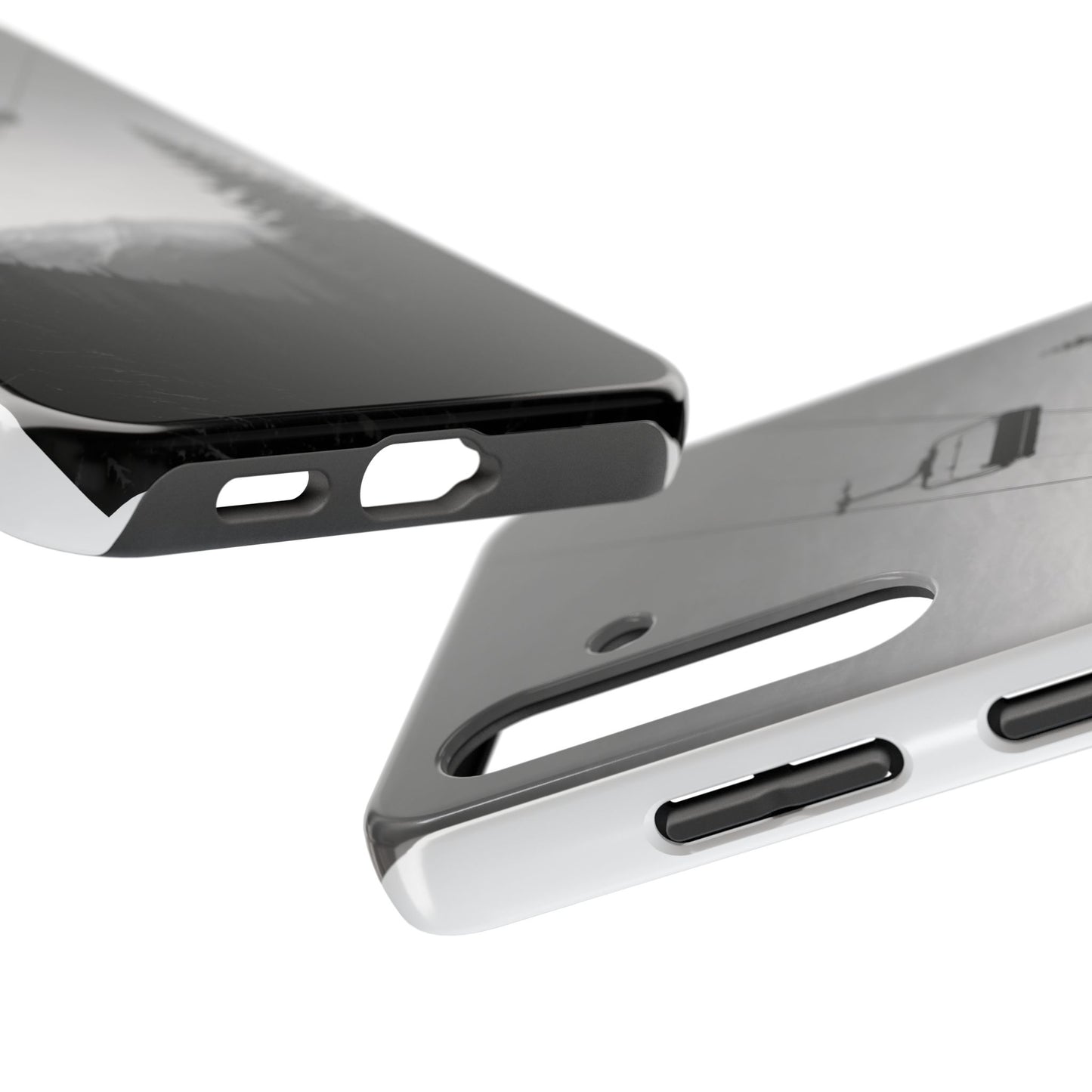 Tough Phone Case — Monochrome Mountain Ski Lift Design