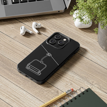 Ski Lift Line Art Tough Phone Case — Minimalist Mountain Chairlift Design