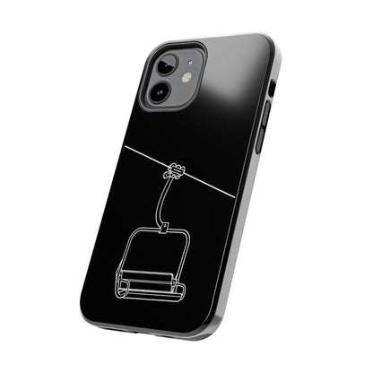 Ski Lift Line Art Tough Phone Case — Minimalist Mountain Chairlift Design