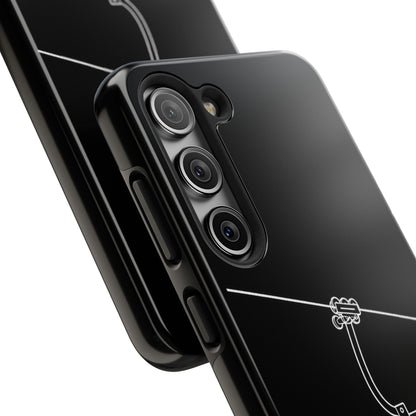 Ski Lift Line Art Tough Phone Case — Minimalist Mountain Chairlift Design