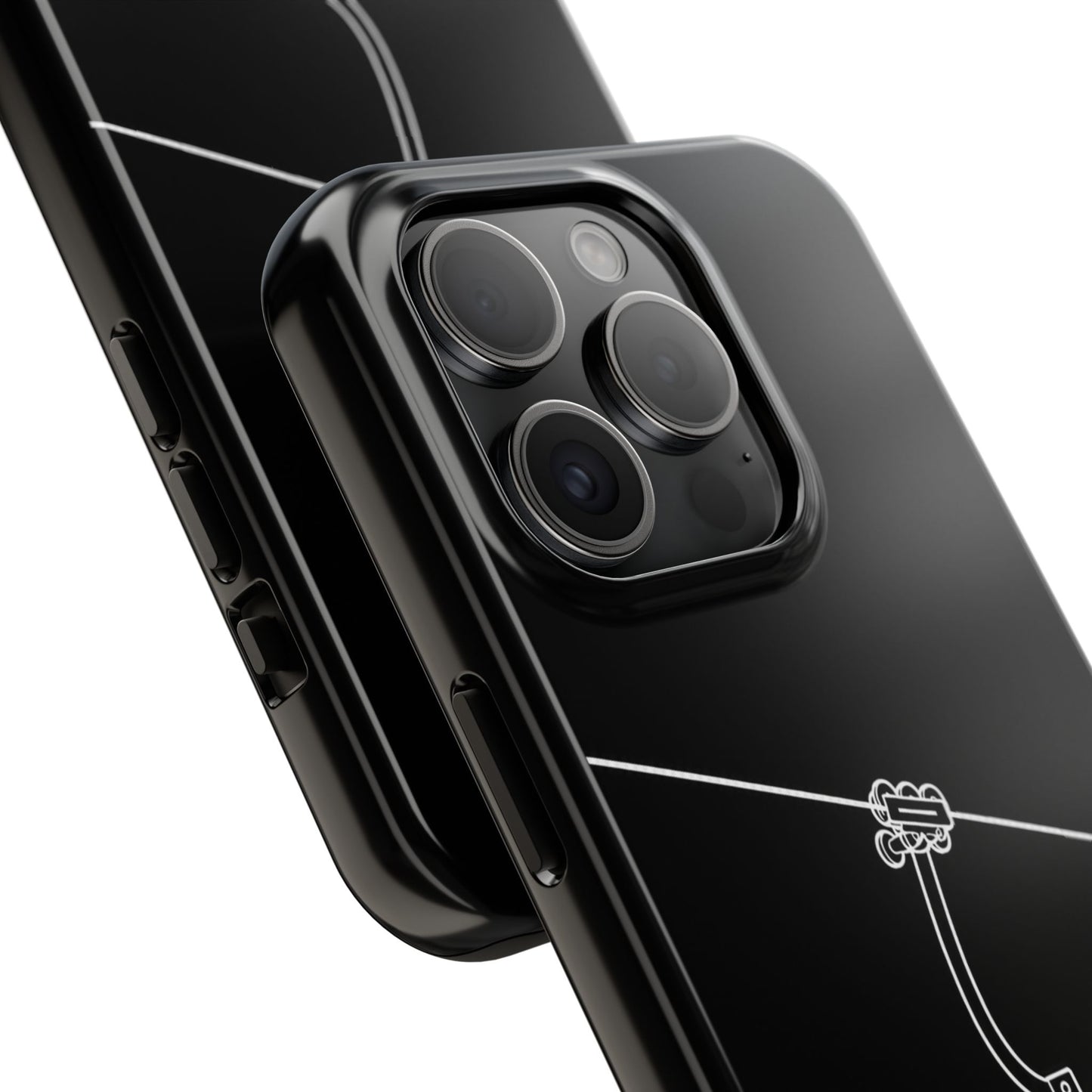Ski Lift Line Art Tough Phone Case — Minimalist Mountain Chairlift Design