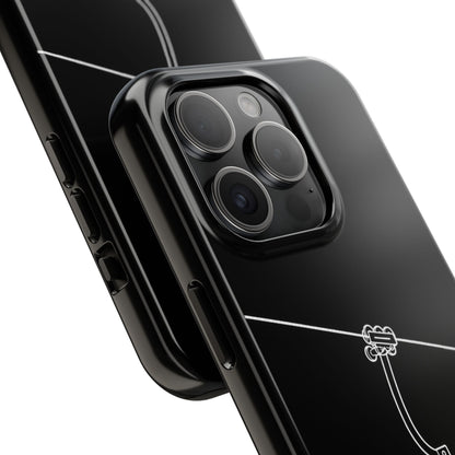 Ski Lift Line Art Tough Phone Case — Minimalist Mountain Chairlift Design