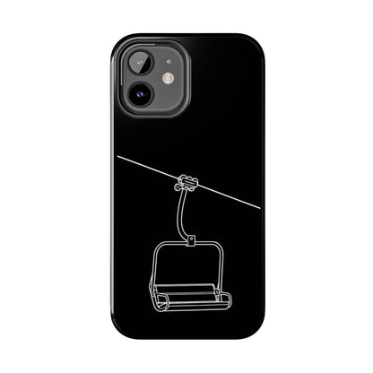 Ski Lift Line Art Tough Phone Case — Minimalist Mountain Chairlift Design