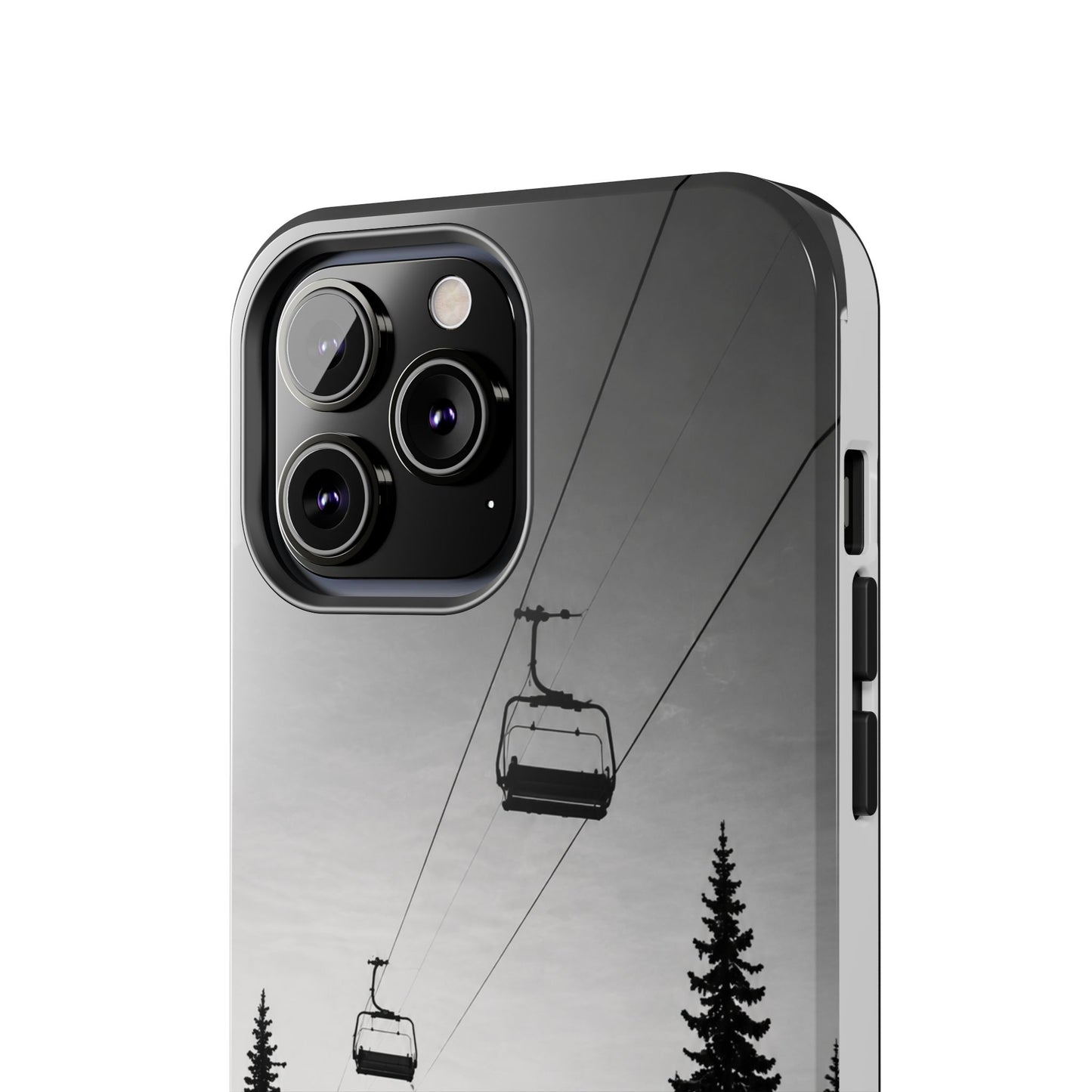 Tough Phone Case — Monochrome Mountain Ski Lift Design