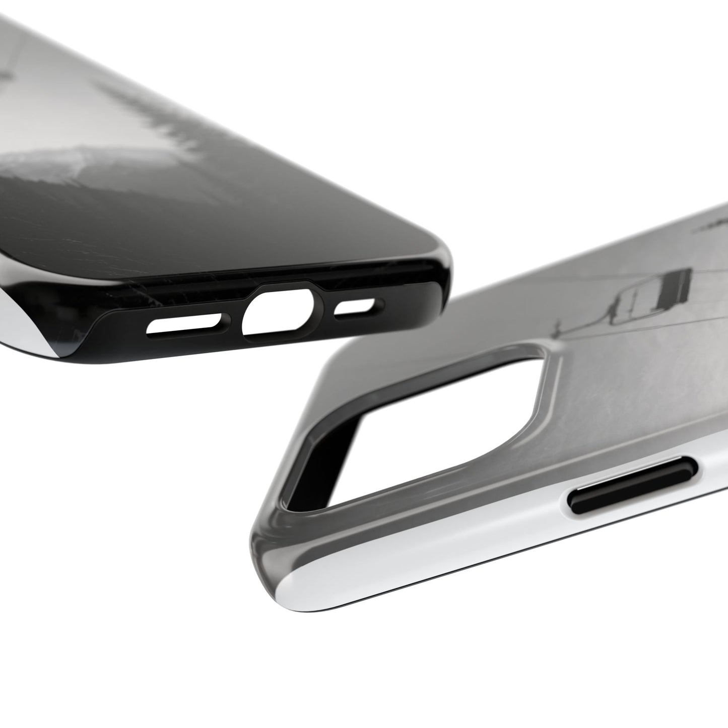 Tough Phone Case — Monochrome Mountain Ski Lift Design