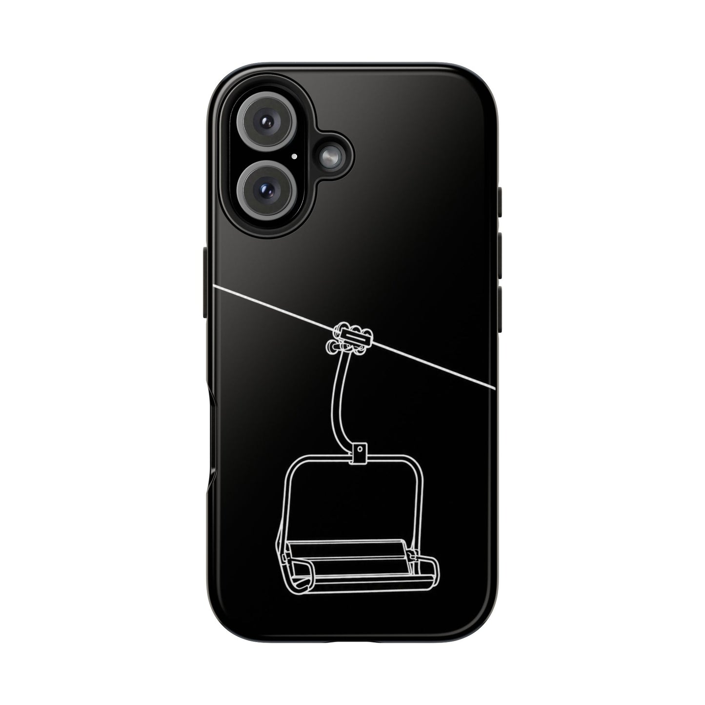 Ski Lift Line Art Tough Phone Case — Minimalist Mountain Chairlift Design