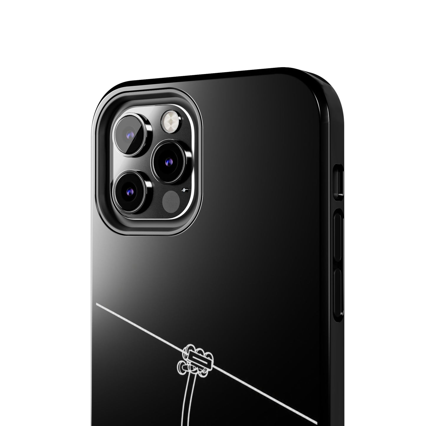 Ski Lift Line Art Tough Phone Case — Minimalist Mountain Chairlift Design