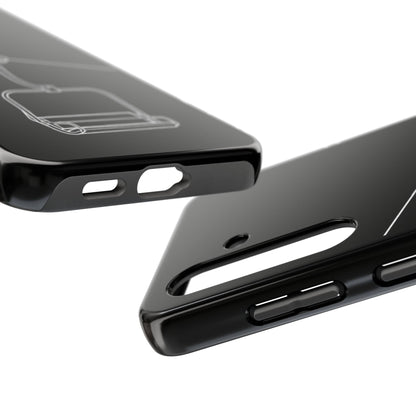Ski Lift Line Art Tough Phone Case — Minimalist Mountain Chairlift Design