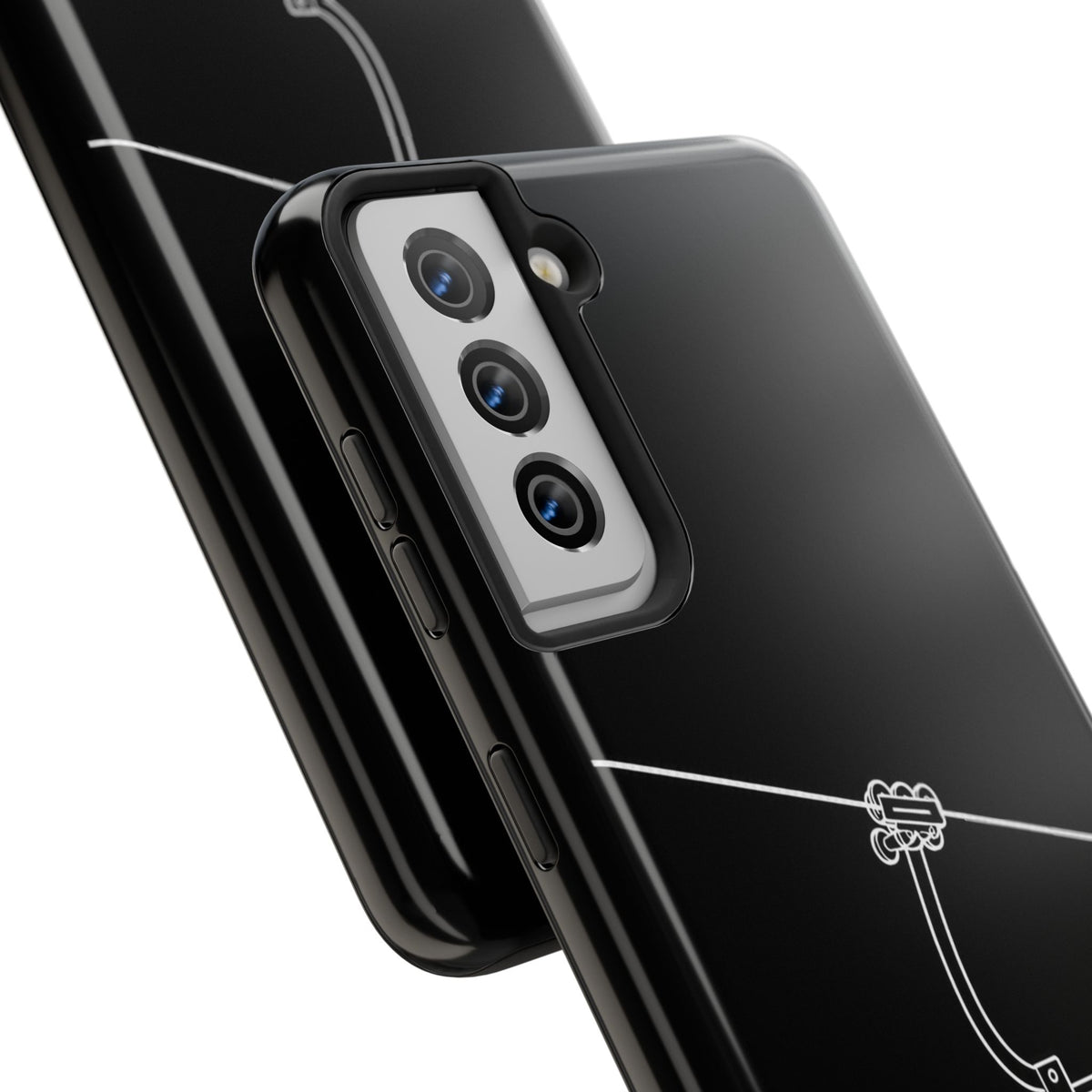Ski Lift Line Art Tough Phone Case — Minimalist Mountain Chairlift Design