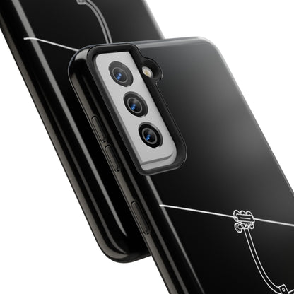 Ski Lift Line Art Tough Phone Case — Minimalist Mountain Chairlift Design