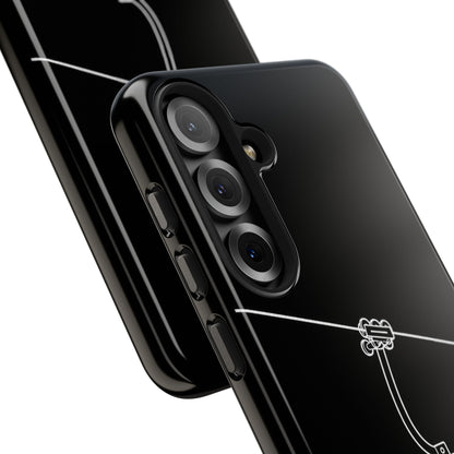 Ski Lift Line Art Tough Phone Case — Minimalist Mountain Chairlift Design